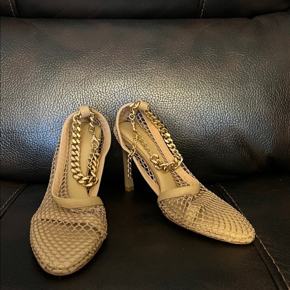 SALE!! Bottega Veneta Women's Stretch Chunky Chain Pumps Mesh w leather NWB - Picture 4 of 10